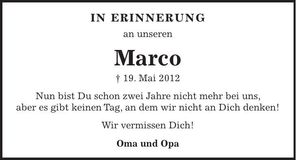 Traueranzeige Marco 