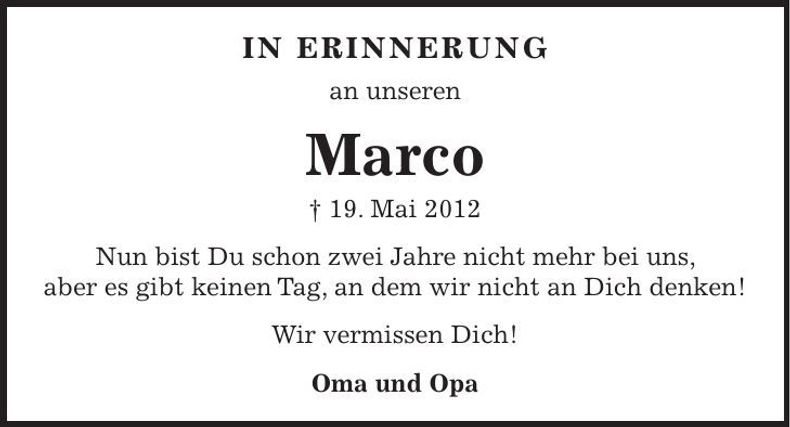 Traueranzeige Marco 