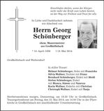 Traueranzeige Georg Schönberger