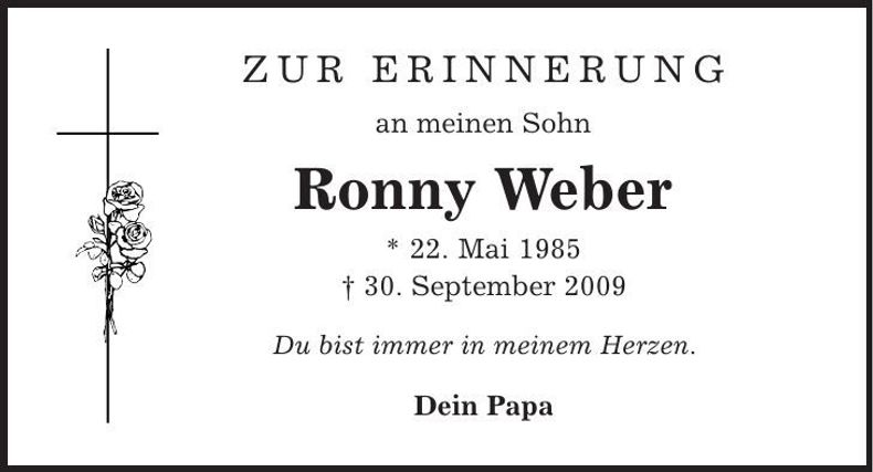 Traueranzeige Ronny Weber