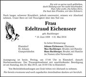 Traueranzeige Edeltraud Eichenseer