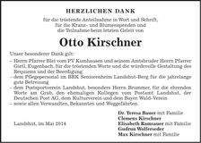 Traueranzeige Otto Kirschner