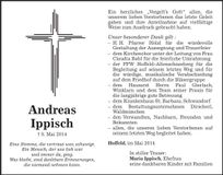 Traueranzeige Andreas Ippisch