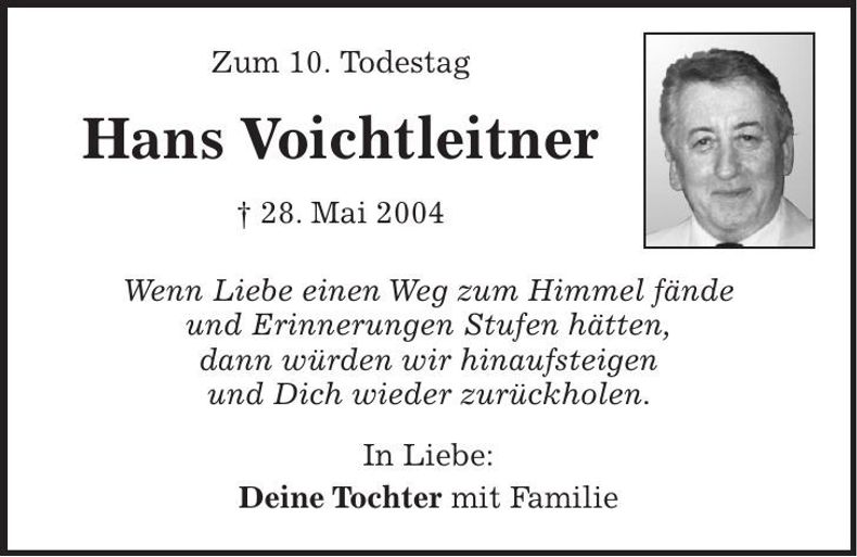 Traueranzeige Hans Voichtleitner