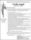 Traueranzeige Cäcilie Angstl