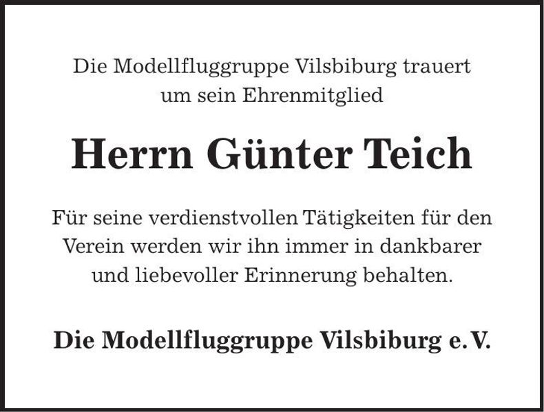 Traueranzeige Günter Teich