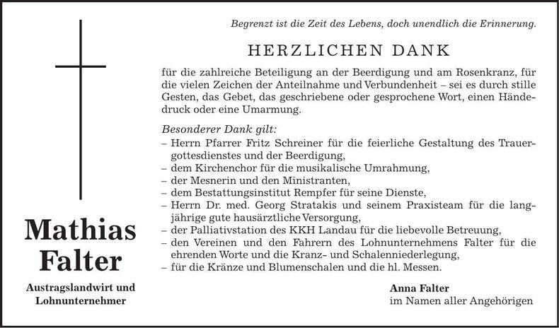 Traueranzeige Mathias Falter