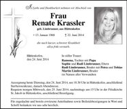 Traueranzeige Renate Krassler