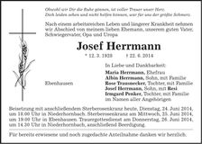 Traueranzeige Josef Herrmann