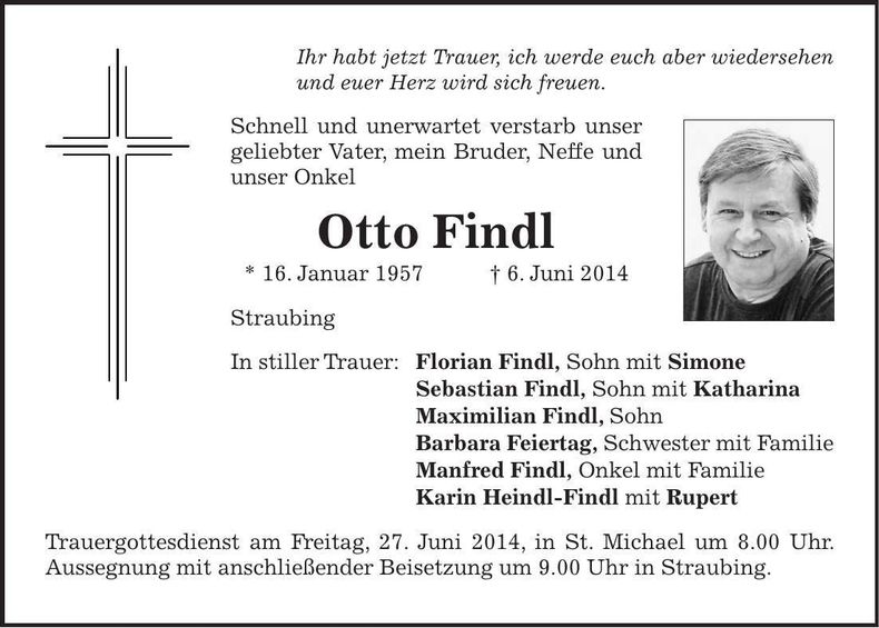 Traueranzeige Otto Findl