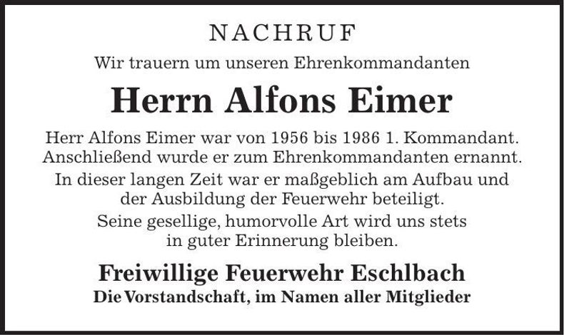 Traueranzeige Ernst Fischinger