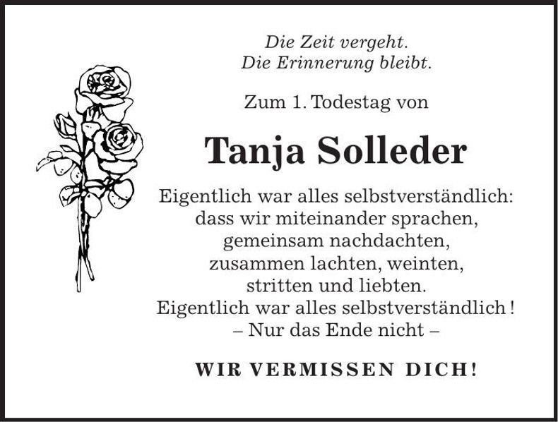 Traueranzeige Tanja Solleder