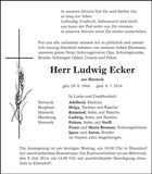 Traueranzeige Ludwig Ecker