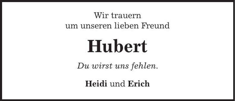 Traueranzeige Hubert Lauer