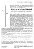 Traueranzeige Michael Wetzl