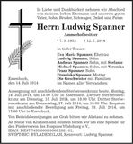 Traueranzeige Ludwig Spanner