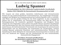 Traueranzeige Ludwig Spanner