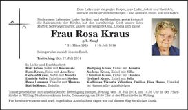 Traueranzeige Rosa Kraus