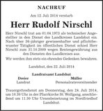 Traueranzeige Rudolf Nirschl