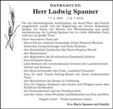 Traueranzeige Ludwig Spanner
