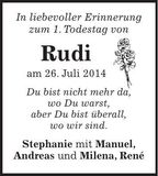 Traueranzeige Rudi 
