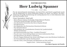 Traueranzeige Ludwig Spanner