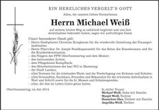 Traueranzeige Michael Weiß