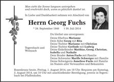 Traueranzeige Georg Fuchs