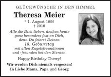 Traueranzeige Theresa Meier