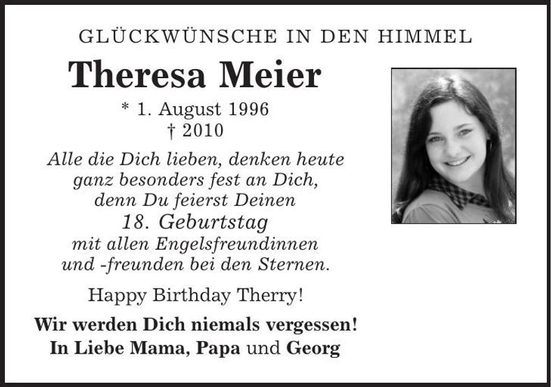 Traueranzeige Theresa Meier