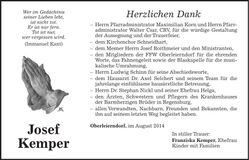 Traueranzeige Josef Kemper