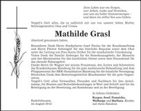 Traueranzeige Mathilde Grasl