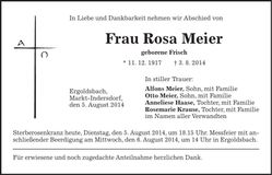 Traueranzeige Rosa Meier