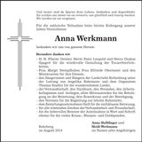 Traueranzeige Anna Werkmann