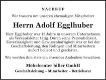 Traueranzeige Adolf Egglhuber