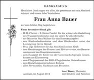 Traueranzeige Anna Bauer