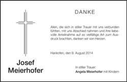 Traueranzeige Josef Meierhofer