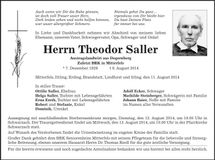 Traueranzeige Theodor Saller
