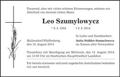 Traueranzeige Leo Szumylowycz