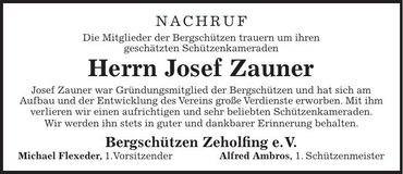 Traueranzeige  Bergschützen