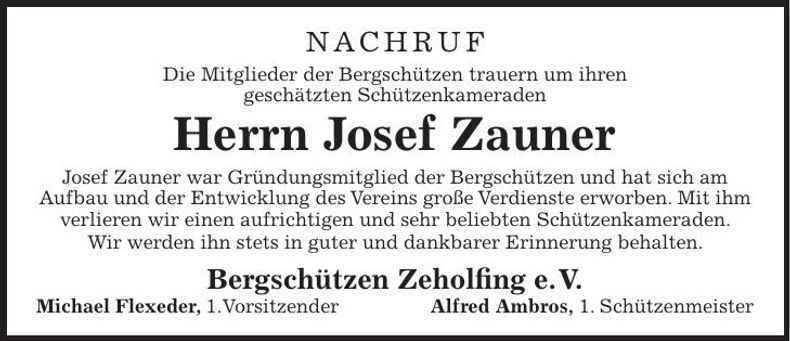 Traueranzeige  Bergschützen