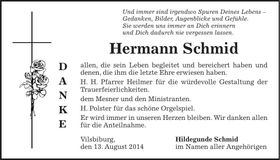 Traueranzeige Hermann Schmid