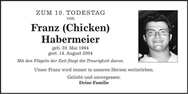 Traueranzeige Franze Habermeier