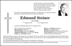 Traueranzeige Edmund Steiner
