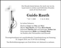 Traueranzeige Guido Rauth