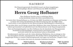 Traueranzeige Georg Hofbauer
