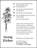 Traueranzeige Geoerg Eicher