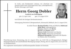 Traueranzeige Georg Dobler