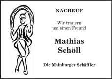 Traueranzeige Mathias Schöll