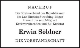 Traueranzeige Erwin Söldner